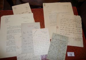 Literary ephemera: 1907 hand written letter stamped Garrick Club from Herbert Beerbohm Tree, hand