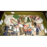 Johillco, Charbens, Britains and other diecast figures, many WW1 Army Medical Corps, with doctors,