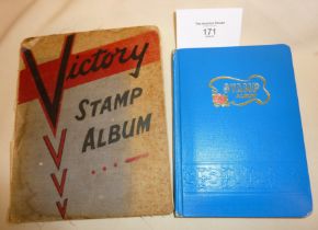 Vintage schoolboy stamp album and stock book
