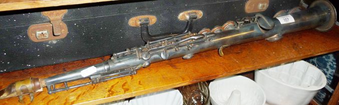 A vintage Besson & Co silver plated clarinet, marked class A and numbered 1361 and 707