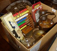 Miscellaneous items, inc. Victorian copper kettle, etc.
