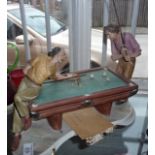 Capodimonte porcelain group of two billiards players, with Certificate of Guarantee