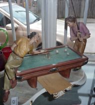 Capodimonte porcelain group of two billiards players, with Certificate of Guarantee