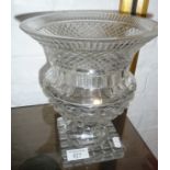 Victorian cut glass champagne cooler on pedestal foot