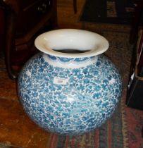 Large Oriental blue and white floor vase