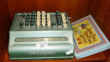 Bell Punch Company Plus adding machine or mechanical calculator. Together with a vintage John Bull