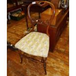 Pretty Edwardian bedroom chair with floral tapestry seat