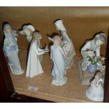 Large collection of assorted Lladro porcelain figures (14)