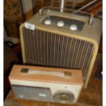An Ever Ready Sky King portable radio together with a Rye Transistor radio