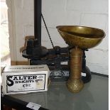 Metal and brass kitchen scales