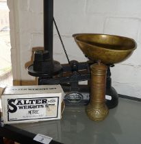 Metal and brass kitchen scales