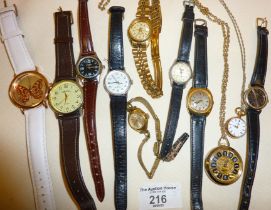 Various vintage and other wrist and pendant watches. Makes inc. Timex, Reflex, Ingersoll, etc.