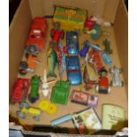 Assorted tin plate cars etc, Meccano Mercedes racer, a Timpo Toys racing car and other early diecast