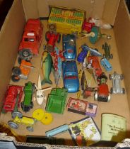 Assorted tin plate cars etc, Meccano Mercedes racer, a Timpo Toys racing car and other early diecast
