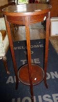 Edwardian mahogany two-tier plant stand