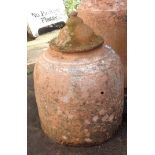 Victorian terracotta rhubarb forcer with lid