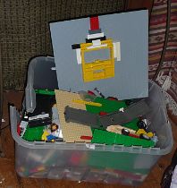 Crate of assorted vintage Lego