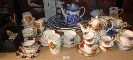 Royal Albert "Country Roses" tea set and other chinaware