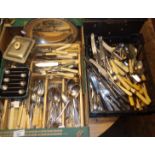 Large quantity of assorted cutlery (2 boxes)