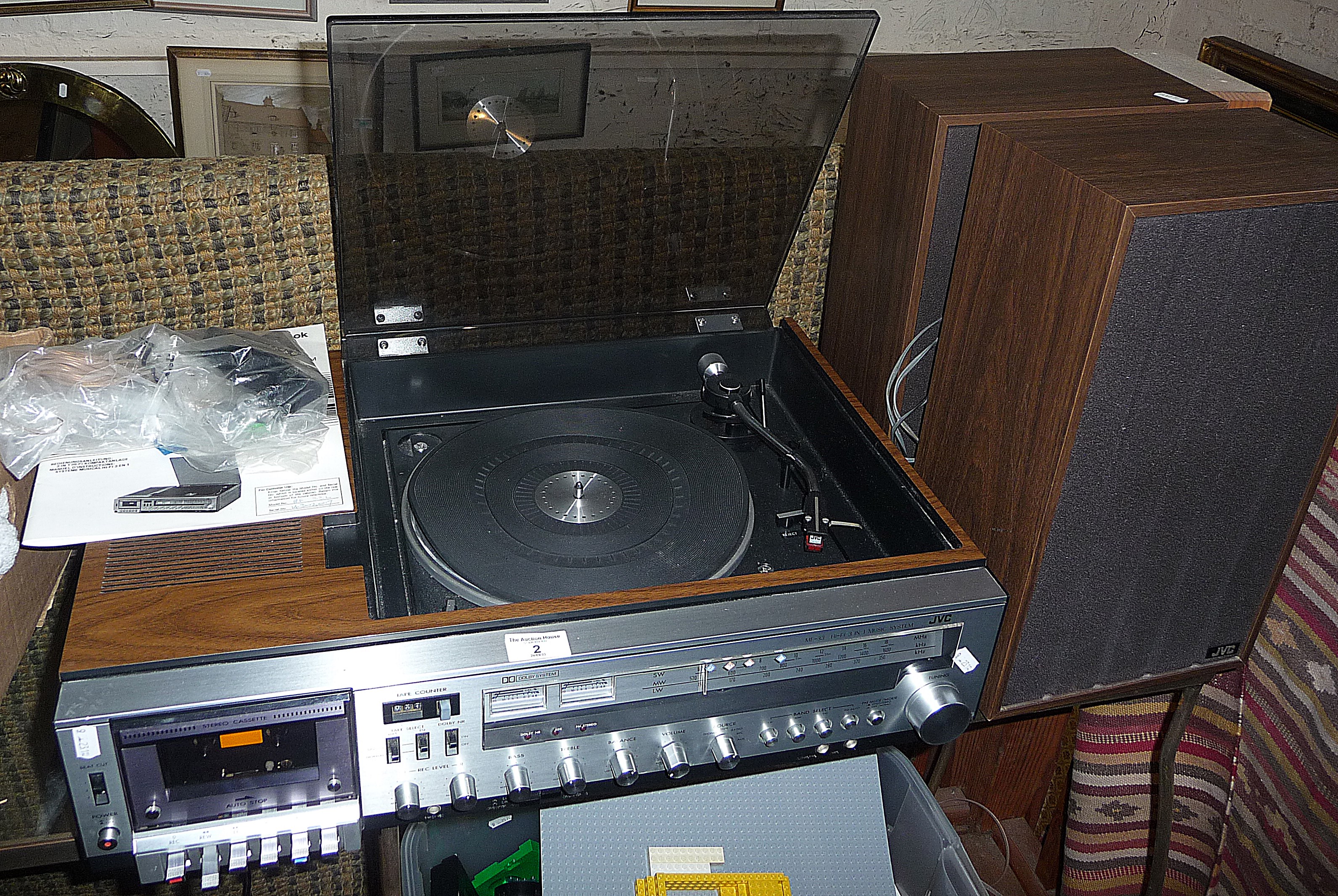 A JVC MF33 Hi-Fi, three in one music system with two speakers - Image 2 of 2