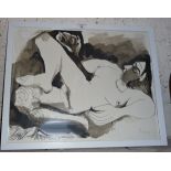 Picasso lithograph of a reclining nude lady