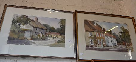 Two watercolours by local artist, Daphne Vulliamy, one titled verso "near Melchester", the other "