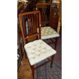 Pair of Edwardian mahogany upholstered bedroom chairs