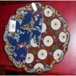 A Cloisonné plate with shaped rim