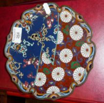 A Cloisonné plate with shaped rim