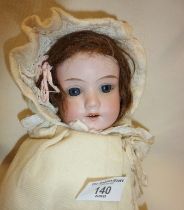 Antique Armand Marseille German bisque headed doll, with markings to neck - 390n DRGM 246/1 A 4/OX M