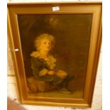 Large gilt framed colour print of "Bubbles"