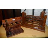 Two wooden 'gate' pipe racks