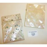 Victorian mother of pearl inlaid card cases x 2