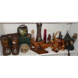 Collection of assorted wooden ornaments and carvings, etc.