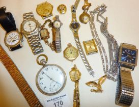 Collection of vintage wrist watches, makes inc. Imperia, Bulova, Sekonda, Raymond Weil, and