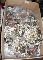 Large quantity of costume jewellery necklaces etc
