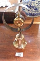 Victorian brass servant's or shop door bell