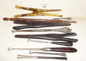 Button hooks and glove stretchers