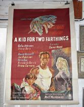 Film poster for "A Kid for two Farthings" starring Diana Dors, London Films, printed by Stafford &