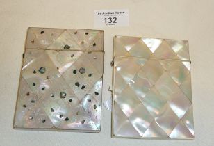 Victorian mother of pearl card cases x 2