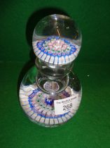 Millefiori glass inkwell paperweight (small chip to base)