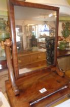 Victorian mahogany dressing table mirror with drawer