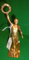 Art Deco bronze Olympian figurine, 15cm tall