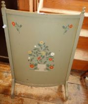 Vintage hand painted and stencilled fire screen