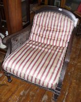 Edwardian bergere scroll arm salon chair