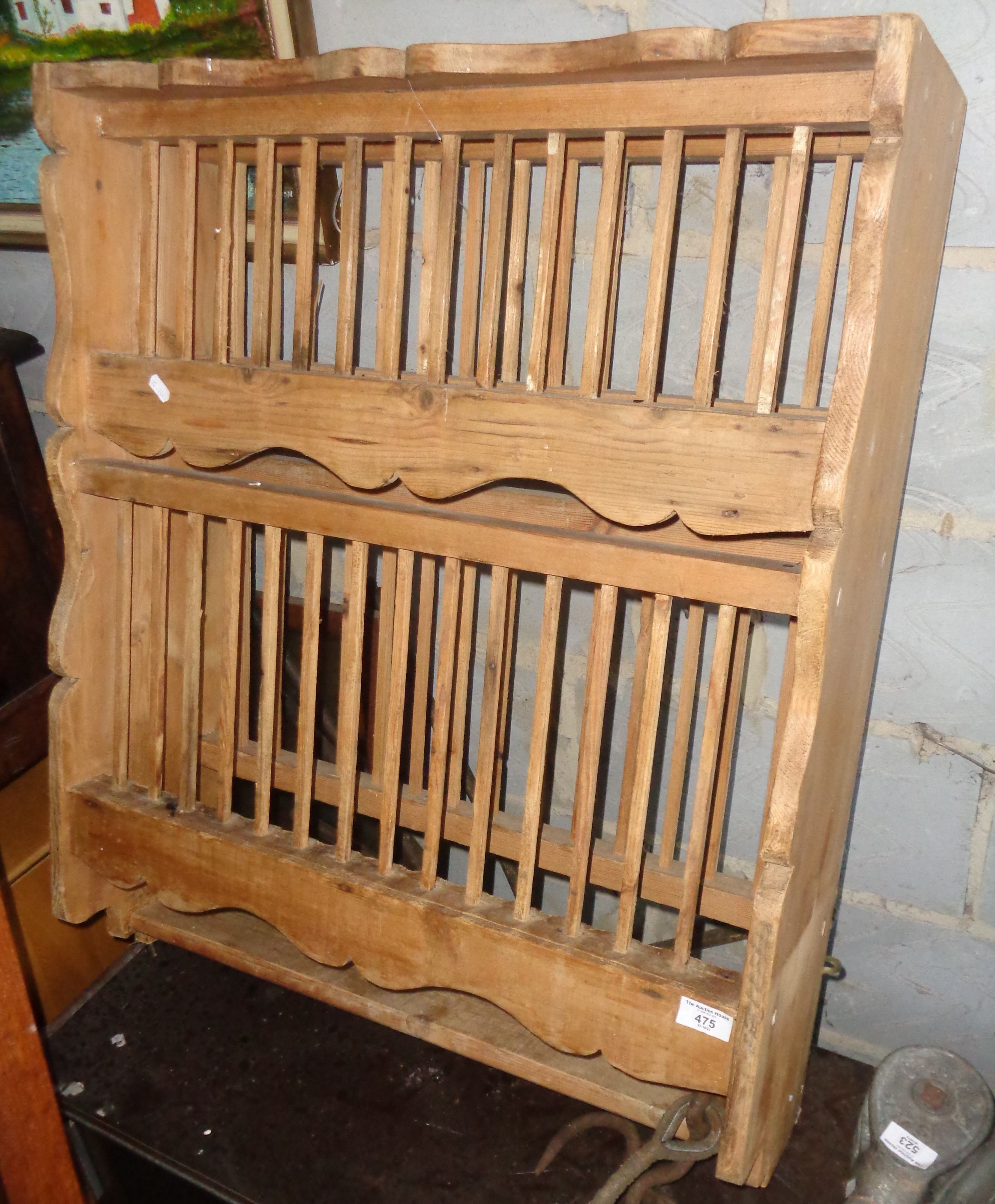 Pine kitchen plate drainer rack