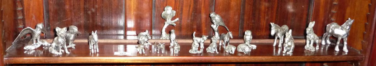 Collection of pewter animal ornaments