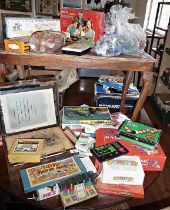 Good collection of assorted board games and toys including an Ellams "Bantam" duplicator