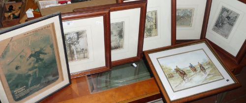 Five framed Arthur Rackham prints of fairies and two others