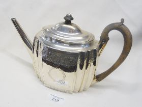 Georgian silver teapot, 1800, London, maker's mark for Samuel Godbehere, Edward Wigan and James